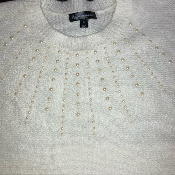Plush Knit Sweater Pearl Accents - Picture 4 of 15